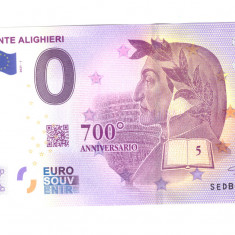 Bancnota souvenir Italia 0 euro Dante Alighieri 700 Anniversario 2021-1, UNC