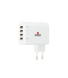 Stecher Skross EU cu 4 porturi USB alb 3x 1A 1x 2.4A