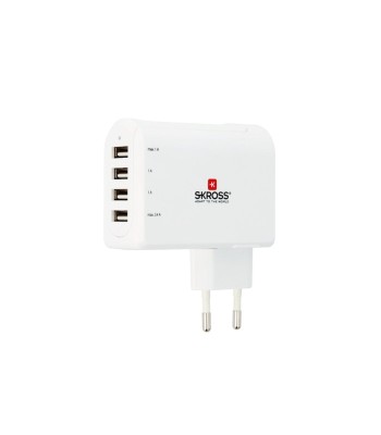 Stecher Skross EU cu 4 porturi USB alb 3x 1A 1x 2.4A foto