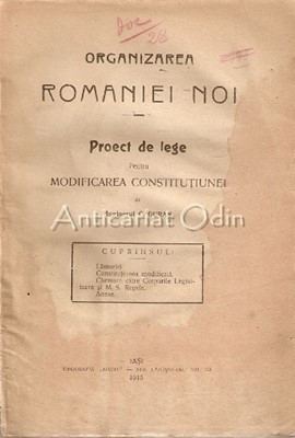 Organizarea Romaniei Noi - C. Guran - 1919 foto