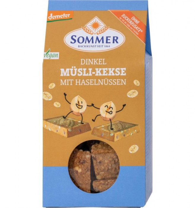 Biscuiti din Grau Spelta cu Alune de Padure Eco si Demeter 150 grame Sommer