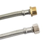 Furtun Flexibil Inox DN8, Racord Apă Potabilă 1/2&quot; AG x 3/8&quot; &Uuml;M, 1500mm