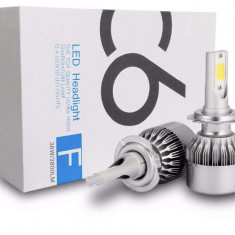 Becuri led C6 ORIGINAL tip cree cob H1 H7 H8 H11 HB3 HB4 HB5 H27 HB1 - H-1