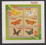 DOMINICA 2000 FAUNA INSECTE FLUTURI, Nestampilat