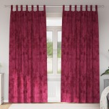 vidaXL Draperii din catifea 2 buc cu decor deasupra Bordo 225x140 cm