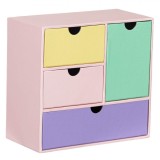 Cutie Organizatoare Birou, Model Sertare, H&acirc;rtie, Dimensiuni 18x9x16.8cm, Multicolor, Oem