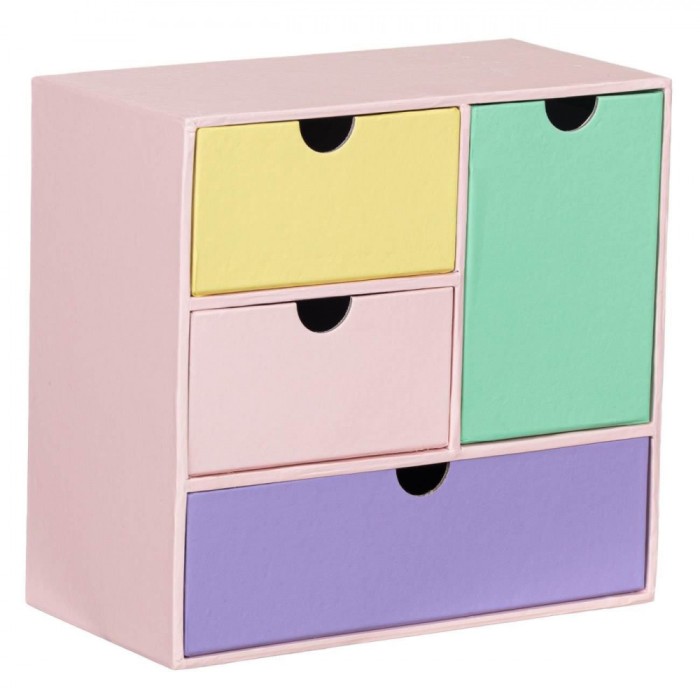 Cutie Organizatoare Birou, Model Sertare, H&acirc;rtie, Dimensiuni 18x9x16.8cm, Multicolor