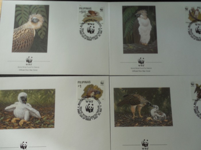 Filipine-Fauna,pasari de prada-set complet FDC