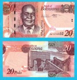 Botswana (pick 31) 20 Pula 2024 UNC; Dr. Kgalemang Motsete