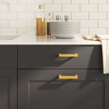 vidaXL M&acirc;nere de dulap, 10 buc., auriu, 96 mm, oțel inoxidabil