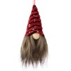 Ornament Brad Crăciun Figurină Gnome, Căciulă Roșie, Barbă Maro, 5x9cm, Poliester, Oem