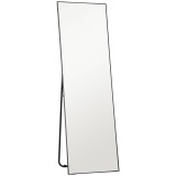 HOMCOM Oglindă de Podea Corp &Icirc;ntreg Autoportantă sau de Perete 50x160 cm Neagră | Aosom Romania