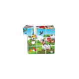 Jucarie Puzzle din cuburi, model Animalute, 9 piese, 21x21 cm, ATU-086188
