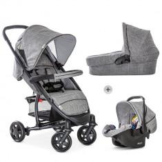 Set Carucior Malibu 4 Trio Set Melange Grey foto