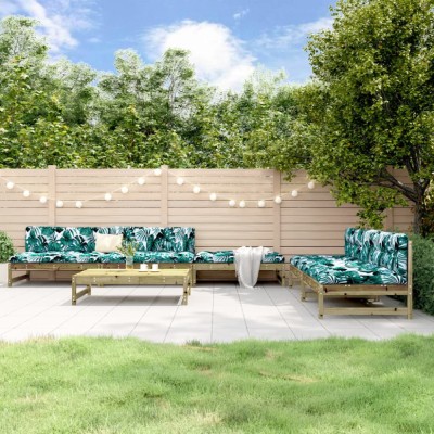 vidaXL Set mobilier relaxare de grădină, 6 piese, lemn de pin tratat 3186619 foto
