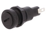 Clemă siguranţe cilindrice 10A 250VAC neagră