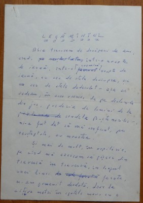 Manuscris olograf Geo Bogza, Legamantul, 7 pagini foto