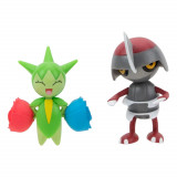 Set 2 Mini Figurine Pokemon - Pawniard &amp; Roselia, Jazwares Toys
