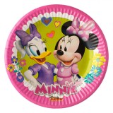Set 6 Farfurii Carton Disney Minnie Mouse, 20cm, Multicolor, Petrecere Copii, Vesela de Unica Folosinta
