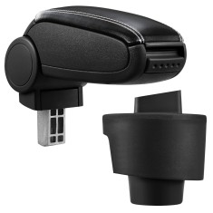[pro.tec] Marca specifica pentru cotiera auto Seat Ibiza 6J - cotiera auto - cu compartiment pentru depozitare - imitatie piele - negru, cu cusatura a foto