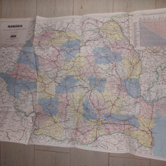 Harta rutiera cu informatii turistice ROMANIA,Directia topografica militara 2000