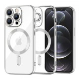 Husa MagSafe pentru Apple iPhone 12 Pro, Techsuit, Luxury Crystal, Argintie