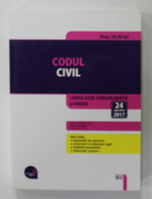 CODUL CIVIL , LEGISLATIE CONSOLIDATA SI INDEX , editie ingrijita de DAN LUPASCU , 24 APRILIE , 2017 foto