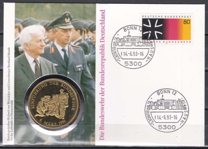 Germania 1993 - Președintele Weizsacker la Forțele din F&uuml;rstenwalde, FDC NUMIS