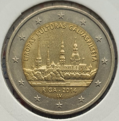 Letonia 2 euro 2014 - Riga &amp;ndash; European Capital of Culture - km 158 - E001 foto