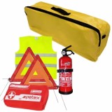 Set prim ajutor auto Cridem 5 piese cu stingator 1 kg si geanta galbena