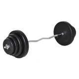 HOMCOM Set Haltere Profesional de 70 kg cu 8 Discuri de Greutate și Bară Curbată din Oțel, Dimensiuni 140x38.5x38.5cm | Aosom Rom&acirc;nia