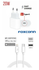 Set Incarcator FOXCONN 20W IPhone12promax Si Cablu DateType-C-Lightning,BULK foto