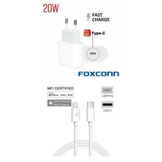 Set Incarcator FOXCONN 20W IPhone12promax Si Cablu DateType-C-Lightning,BULK