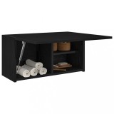 Gossi dulap de perete de baie, negru, 60x25x30 cm, lemn prelucrat
