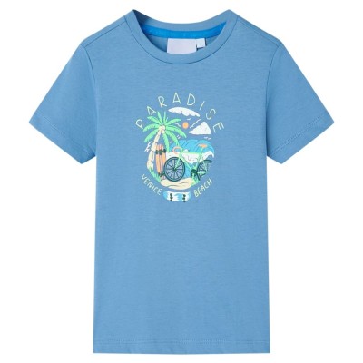 Tricou pentru copii, albastru mediu, 128 foto