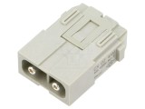 Conector ILME HDC CX 02 4AM, insert contact tată MIXO 2 pini 40A 600V