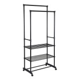 Suport Haine Dublu Cu Poli?e - 78.5x41.5x165cm / 15kg