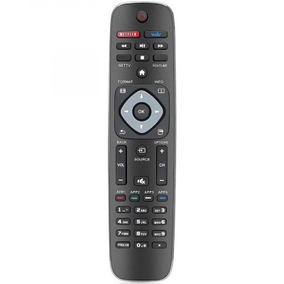 Telecomanda pentru Philips PHI-958, x-remote, Netflix, vudu, Negru foto