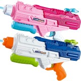 Set 2x pistol cu apa pentru copii, rezervor, pentru piscina/plaja, flippy, 6ani+, roz + albastru, 1200 ml