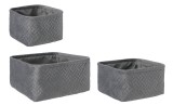 Cumpara ieftin Set 3 cosuri depozitare textil gri Averill 16x16x10 cm, 20x20x11 cm, 25x25x12 cm