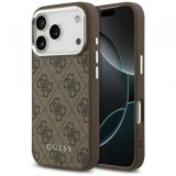 Husa MagSafe pentru Apple iPhone 17 Pro Max, Guess, 4G Classic Logo, Maro