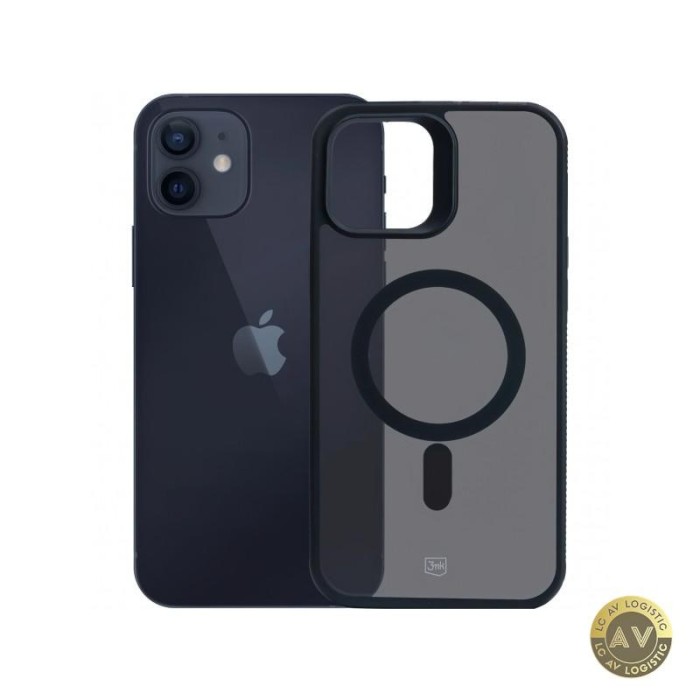 Husa MagSafe pentru Apple iPhone 12 / 12 Pro 3MK Smoke MagCase Neagra