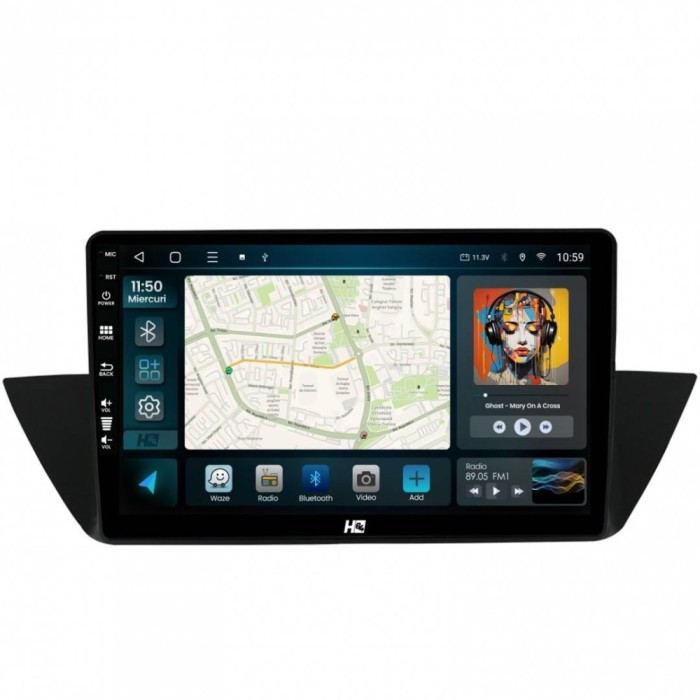 Navigatie BMW X1 (2009-2015) 2GB RAM Android 13 GPS Wi-FI Carplay Android Auto USB Bluetooth Radio Waze Touchscreen 10.1 inch