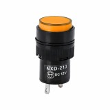 Indicator LED de panou din plastic, 16mm, 2 pini, galben, 12V DC, IP20, FL1P-16NJ-1-YELLOW