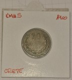Crete Creta, 20 Lepta 1900, KM#5, destul de rara, Europa