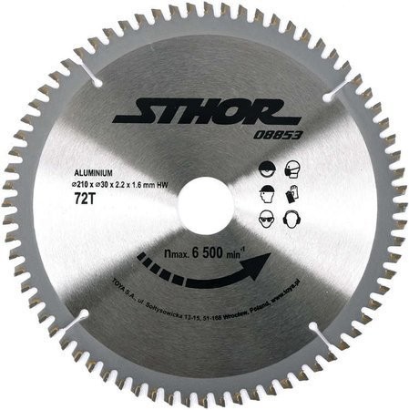 STHOR Panza fierastrau circular pentru aluminiu 210x30x1.6, 72 dinti