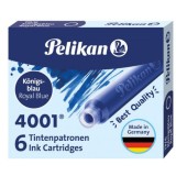 Set Cartuse Cerneala Pelikan 4001 TP 6 Albastru , 6 Bucati pentru Stilouri de Calitate