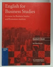 ENGLISH FOR BUSINESS STUDIES , STUDENT &#039; BOOK by IAN MACKENZIE , 1997