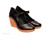 Pantofi dama piele naturala negri cu platforma cod P171N, 35 - 40, Negru