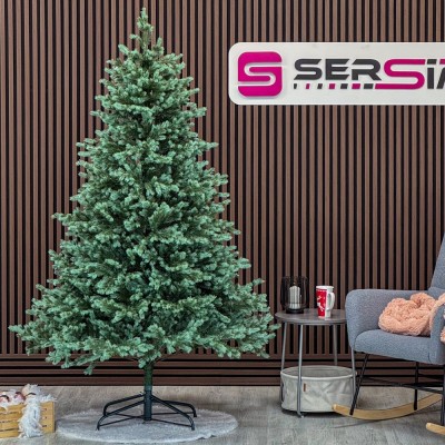 Brad artificial Sersimo, Scandinavia, verde cu varfuri argintii, integral 3D, 210 cm Household NewTrend foto